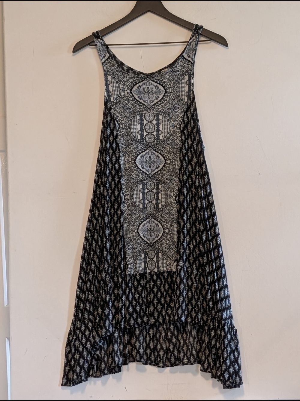 Intimately Free People Dress Sm. Petite Printed Handkerchief Hem Swing Romantic
